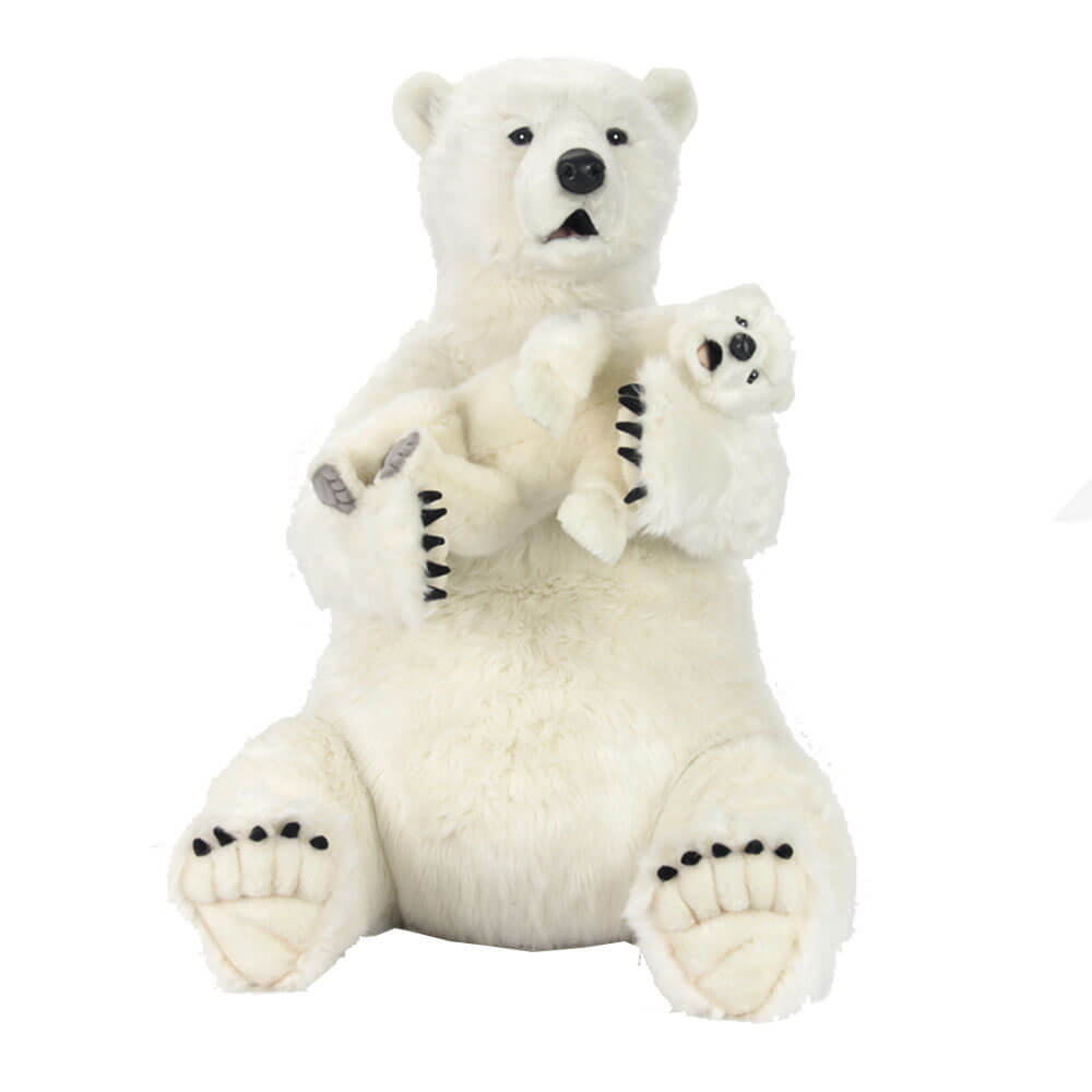 Polar Bear Mama with Cub (77cm H)