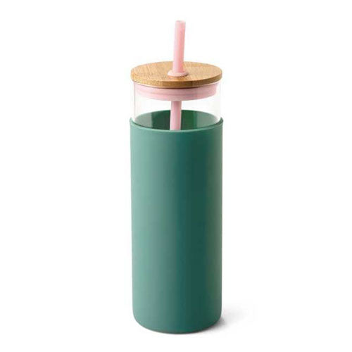 Tumbler with Straw & Bamboo Lid