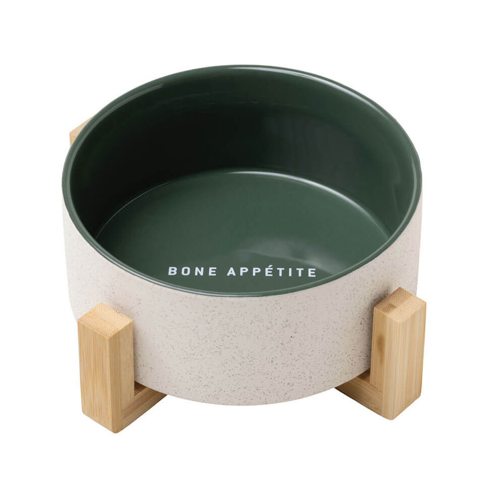Ceramic Bowl with Bamboo Stand