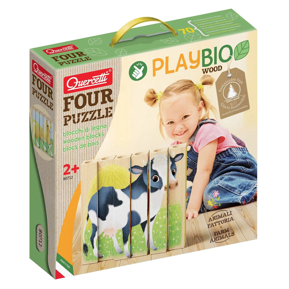 Quercetti Play Bio Four Puzzle Farm Animals