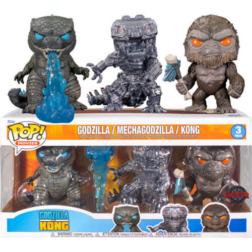 Kong Godzilla & Mechagodzilla US Exclusive Pop! 3-Pack