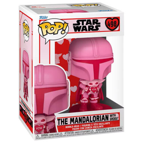 Star Wars The Mandalorian w/ Grogu Valentine Pop! Vinyl