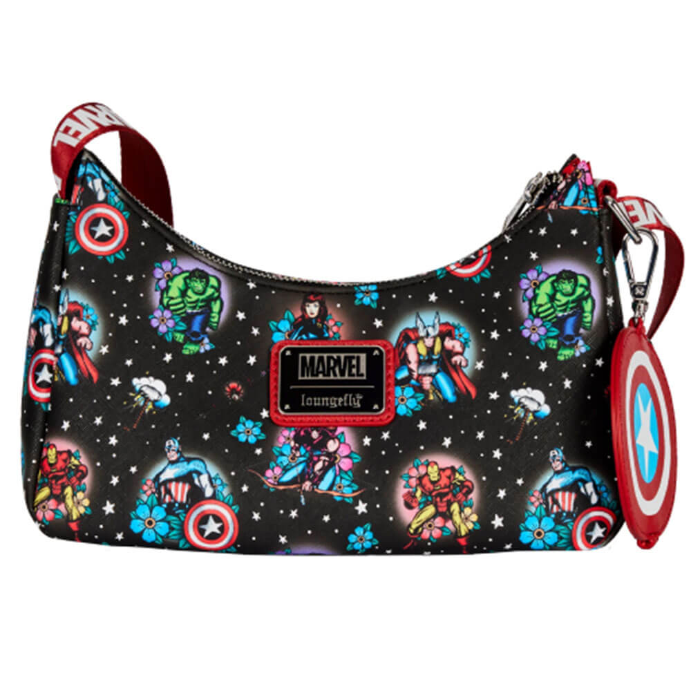 Marvel Comics Avengers Floral Tattoo Shoulder Bag