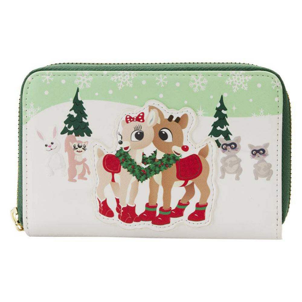 Rudolph the Red-Nosed Reindeer Merry Couple Zip Around Purse