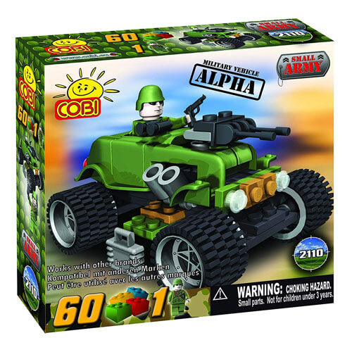 Small Army 60 Piece Alpha Military Vehicle Construction Set