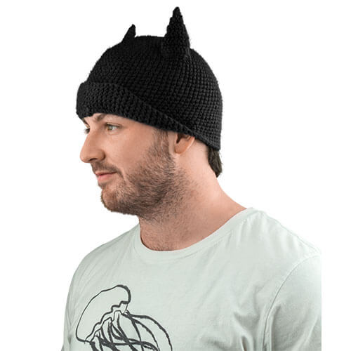 Batman Cowl Knit Beanie (Black)