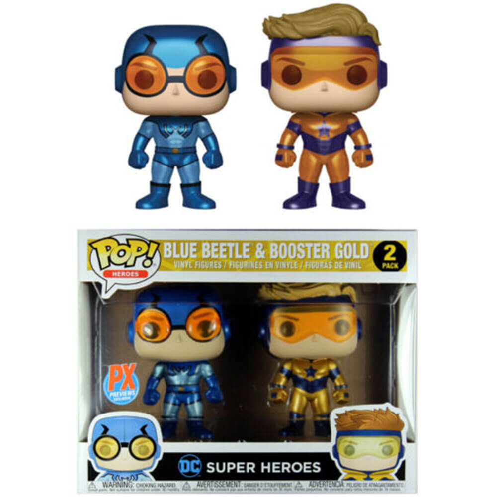 DC Comics Blue Beetle & Booster Gold Metallic US Pop! 2 Pk