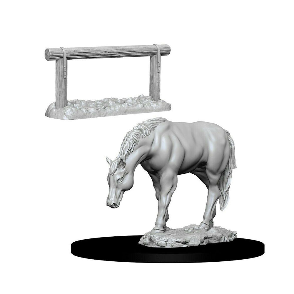 Wizkids Deep Cuts Unpainted Miniatures Horse & Hitch