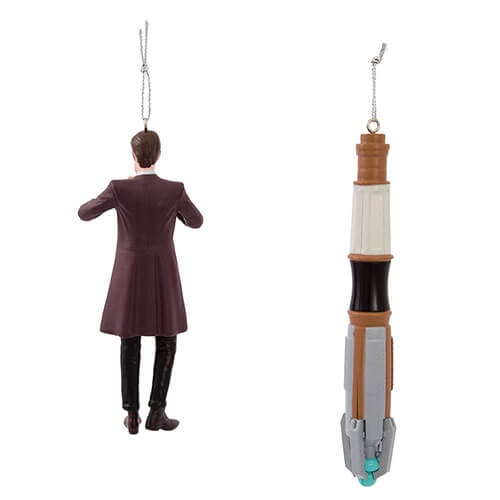 Dr Who 4.5" 11th Doctor & Sonic Screwdriver Xmas Ornament