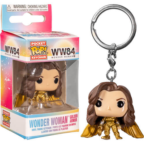 Wonder Woman 1984 Gold No Helmet Pocket Pop! Keychain