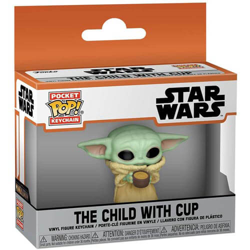 The Mandalorian The Child with Cup Pocket Pop! Keychain