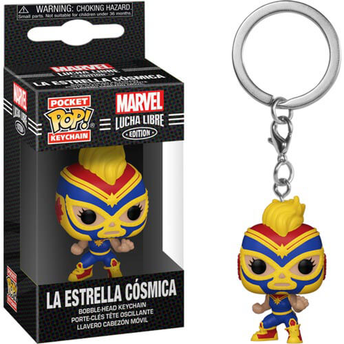 Captain Marvel Luchadore Pocket Pop! Keychain