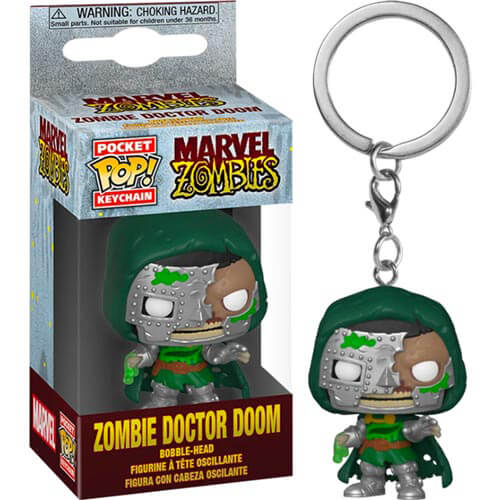 Marvel Zombies Dr Doom Pocket Pop! Keychain