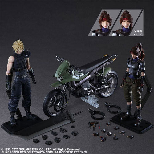 FFVII Jessie, Cloud & Motorcycle Play Arts Action Figure