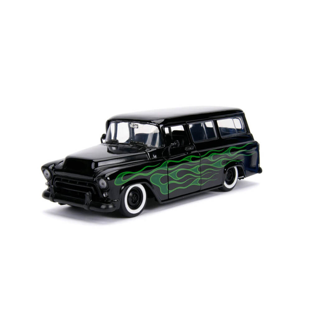 Chevy Suburban 1957 Black 1:24 Scale Diecast Vehicle