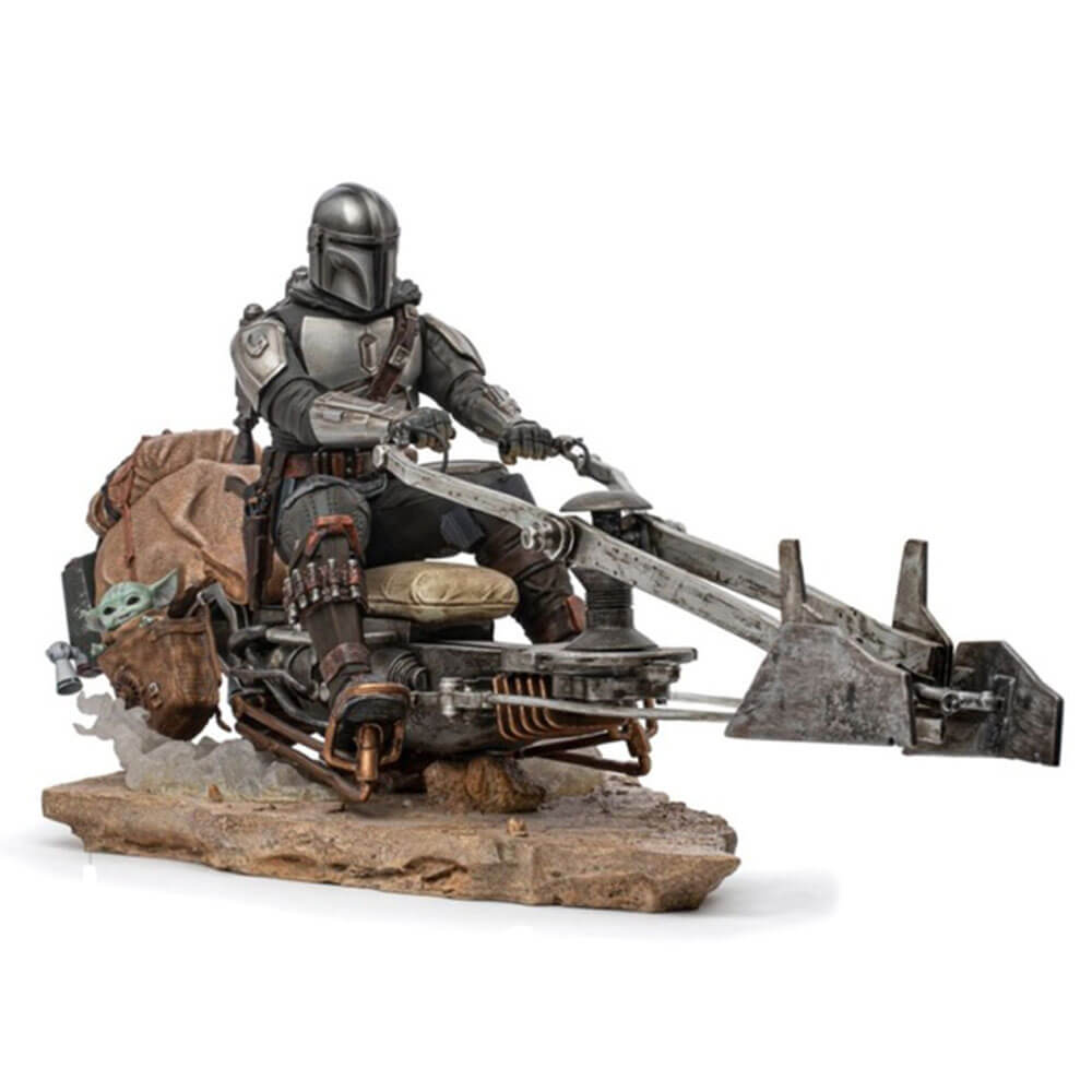 Star Wars Mandalorian on Speederbike Deluxe 110 Statue