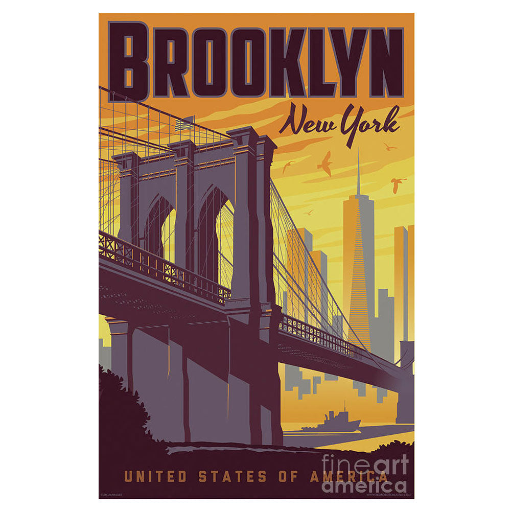 Brooklyn Bridge Vintage Poster
