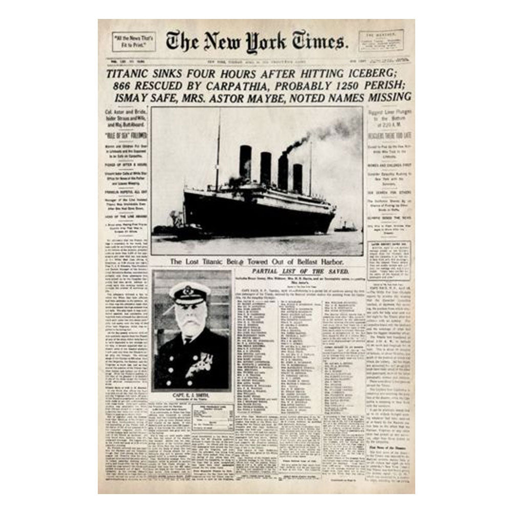 Titanic New York Times Poster (61x91cm)