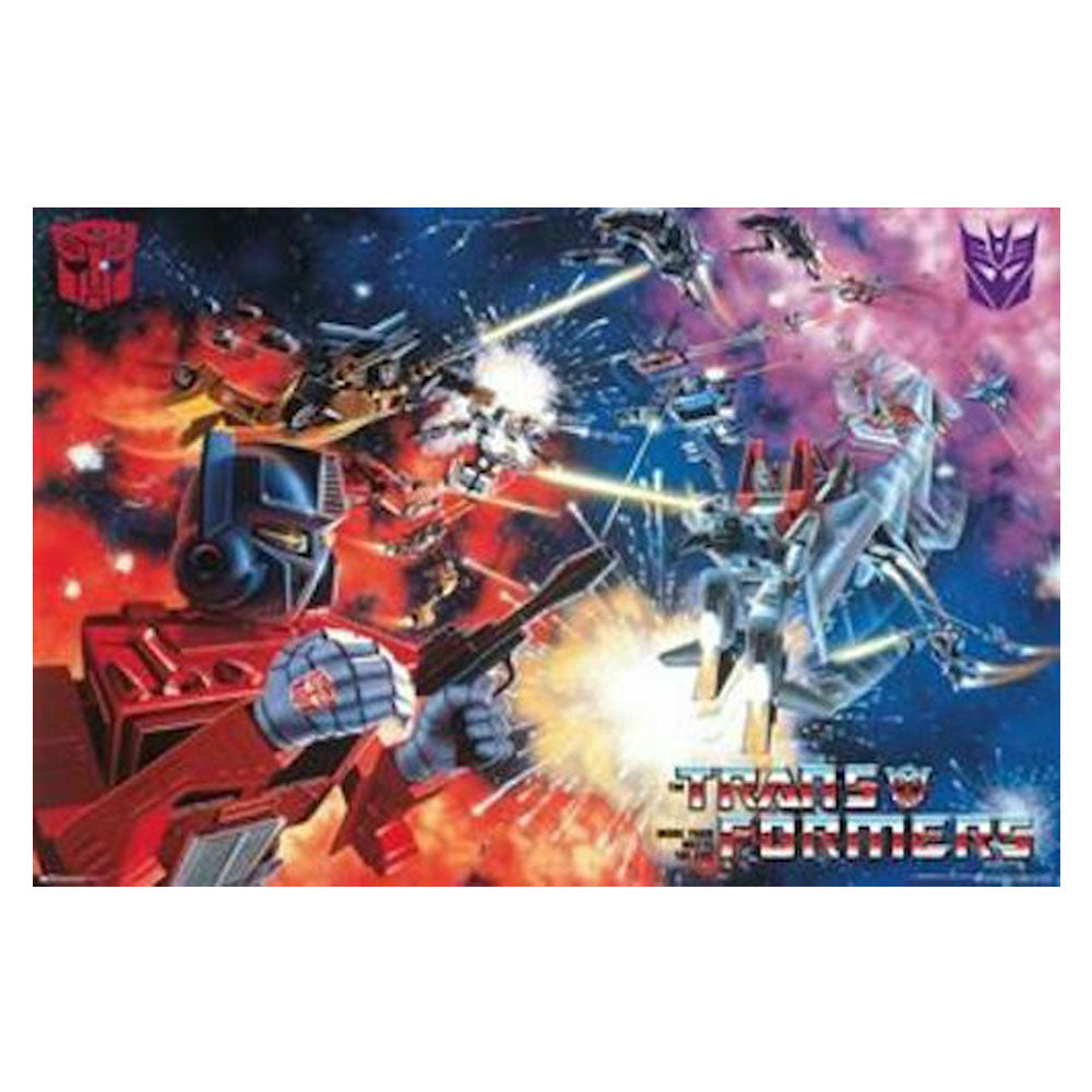 Transformers (Retro) Space Battle Poster