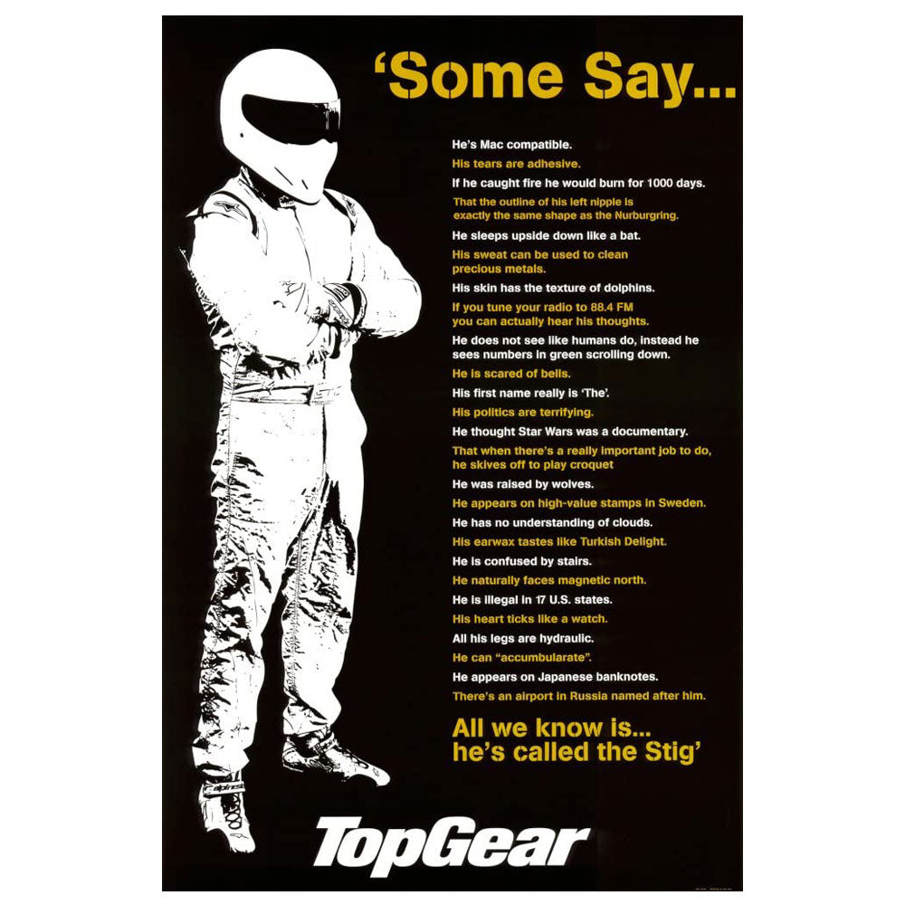 Top Gear The Stig Some Say… Poster