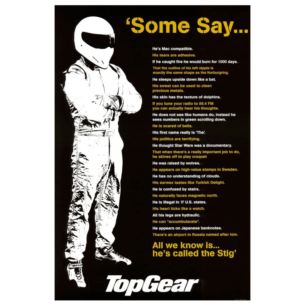 Top Gear The Stig Some Say… Poster