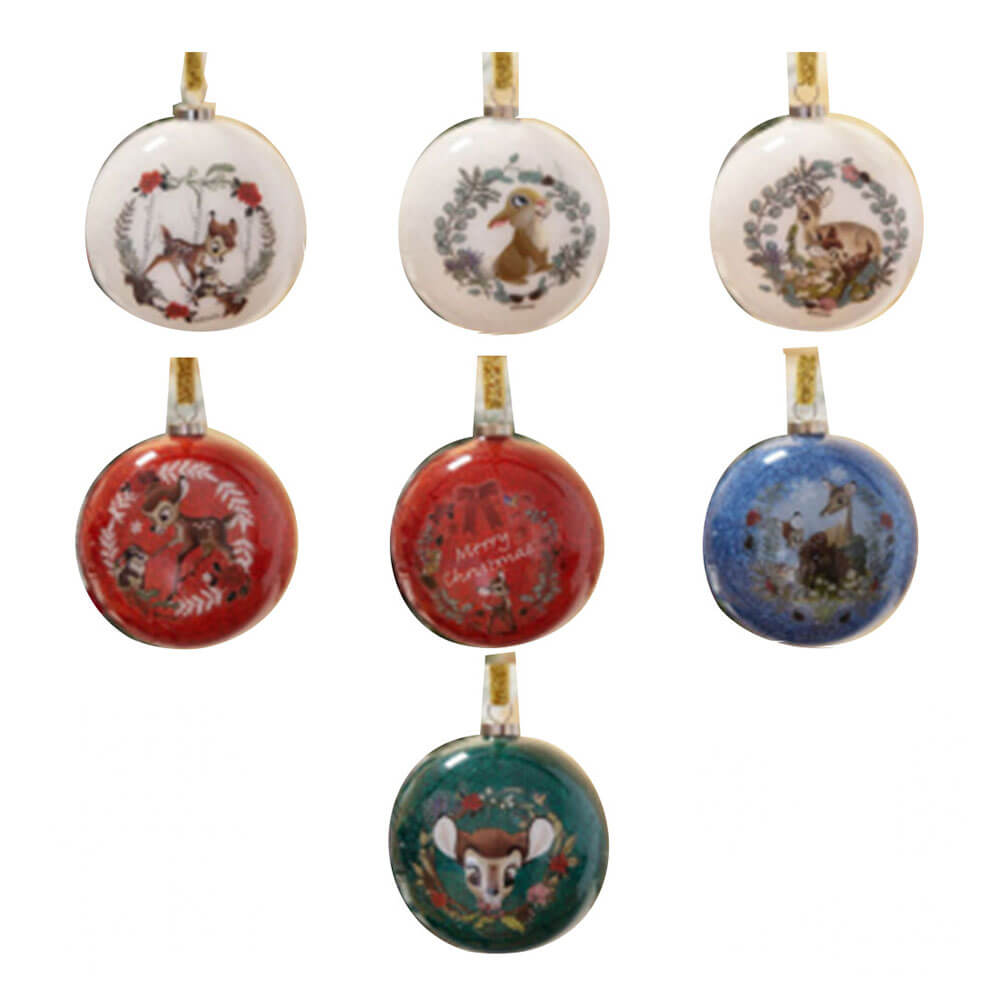 Disney Bambi Xmas Glitter Baubles (Set of 7)