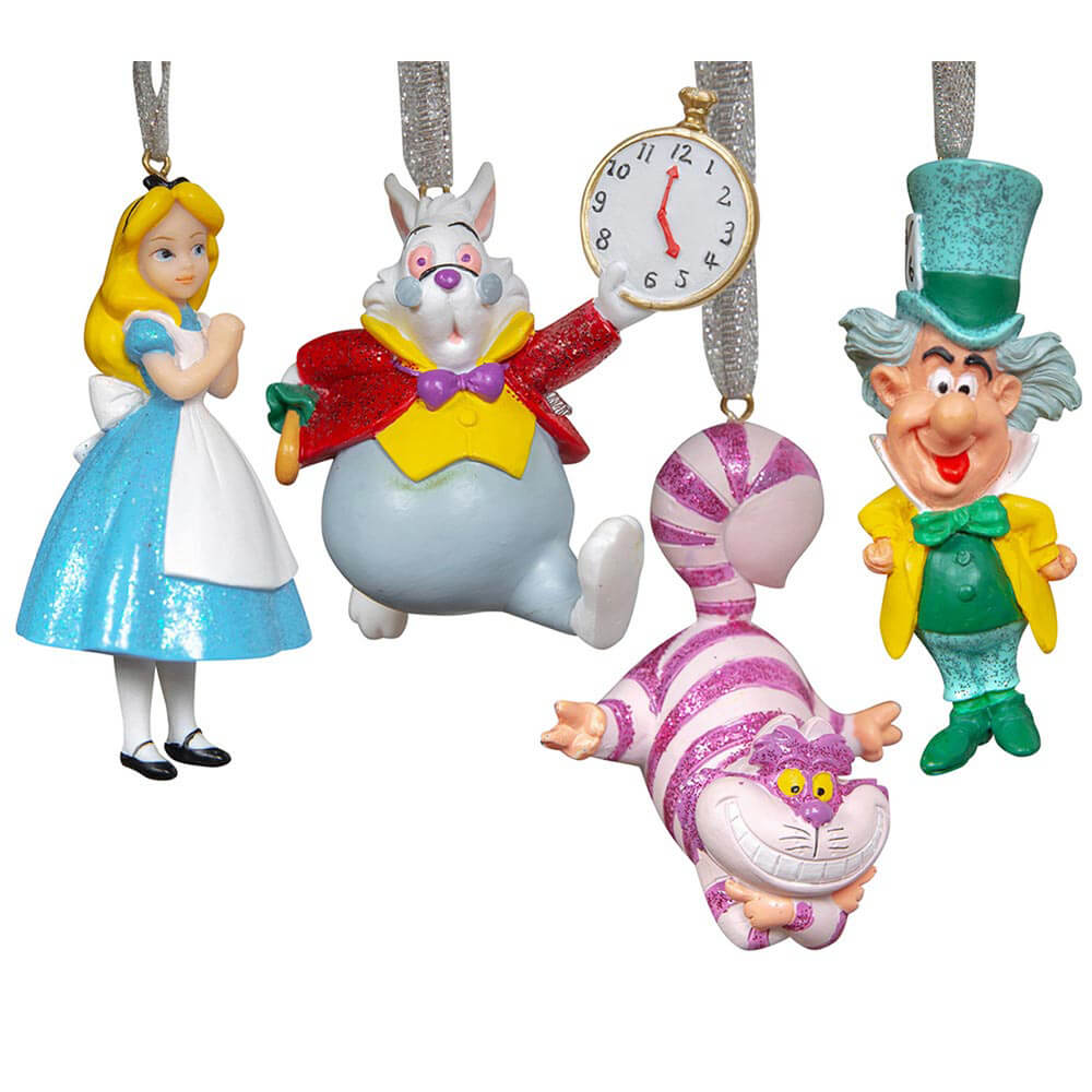Disney Xmas Hanging Ornaments Alice In Wonderland (Set of 4)