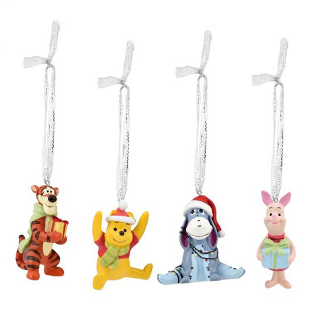 Disney Xmas Pooh and Friends Hanging Ornaments (Set of 4)