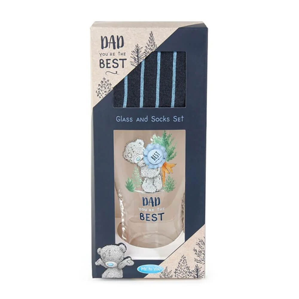 Me to You Father's Day Dad Beer Glass & Socks Gift Set