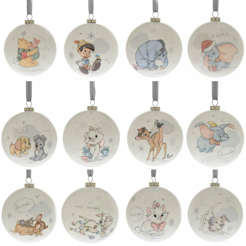 Disney Magical Christmas Baubles In Acetate Box (Set of 12)