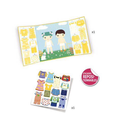 Djeco Clothes Removable Stickers Set