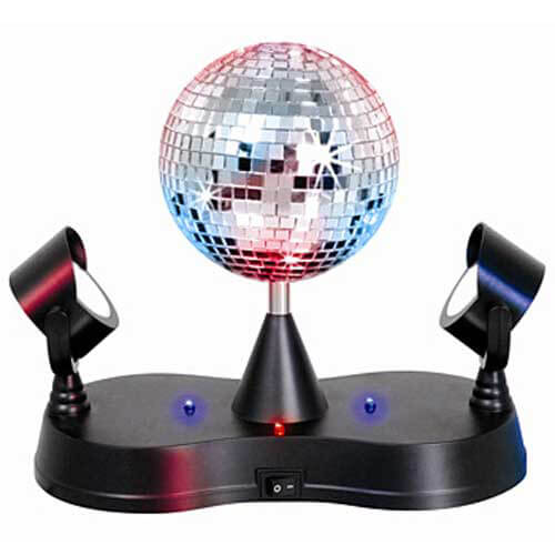 Rotating Disco Ball w/ LED Spotlights
