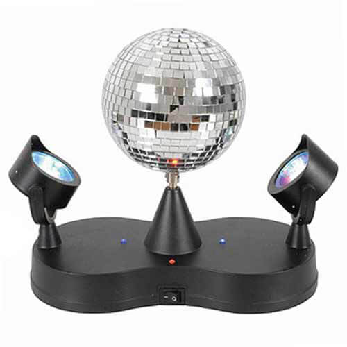 Rotating Disco Ball w/ LED Spotlights
