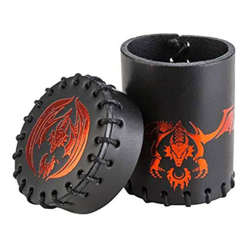 Q Workshop Dragon Black & Red Flying Leather Dice Cup