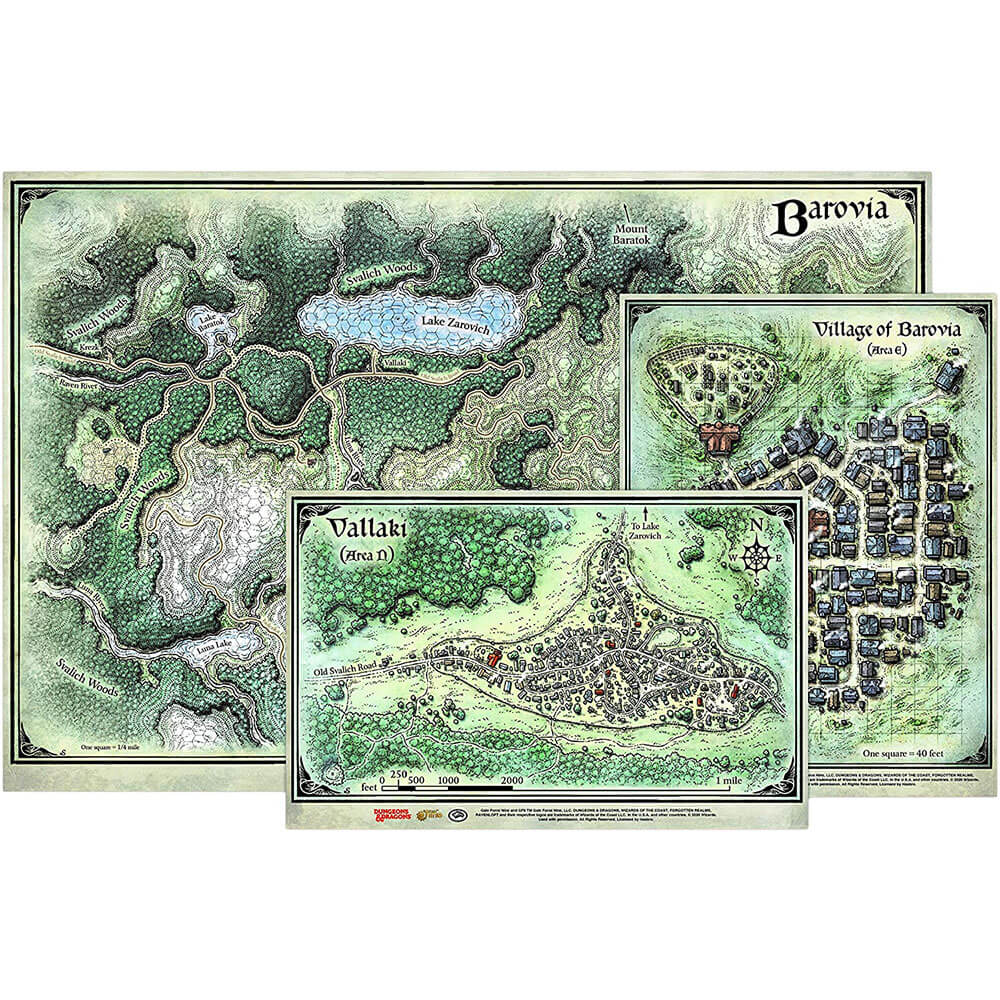 D&D Curse of Strahd Barovia Vinyl Battle Mats & Maps Set