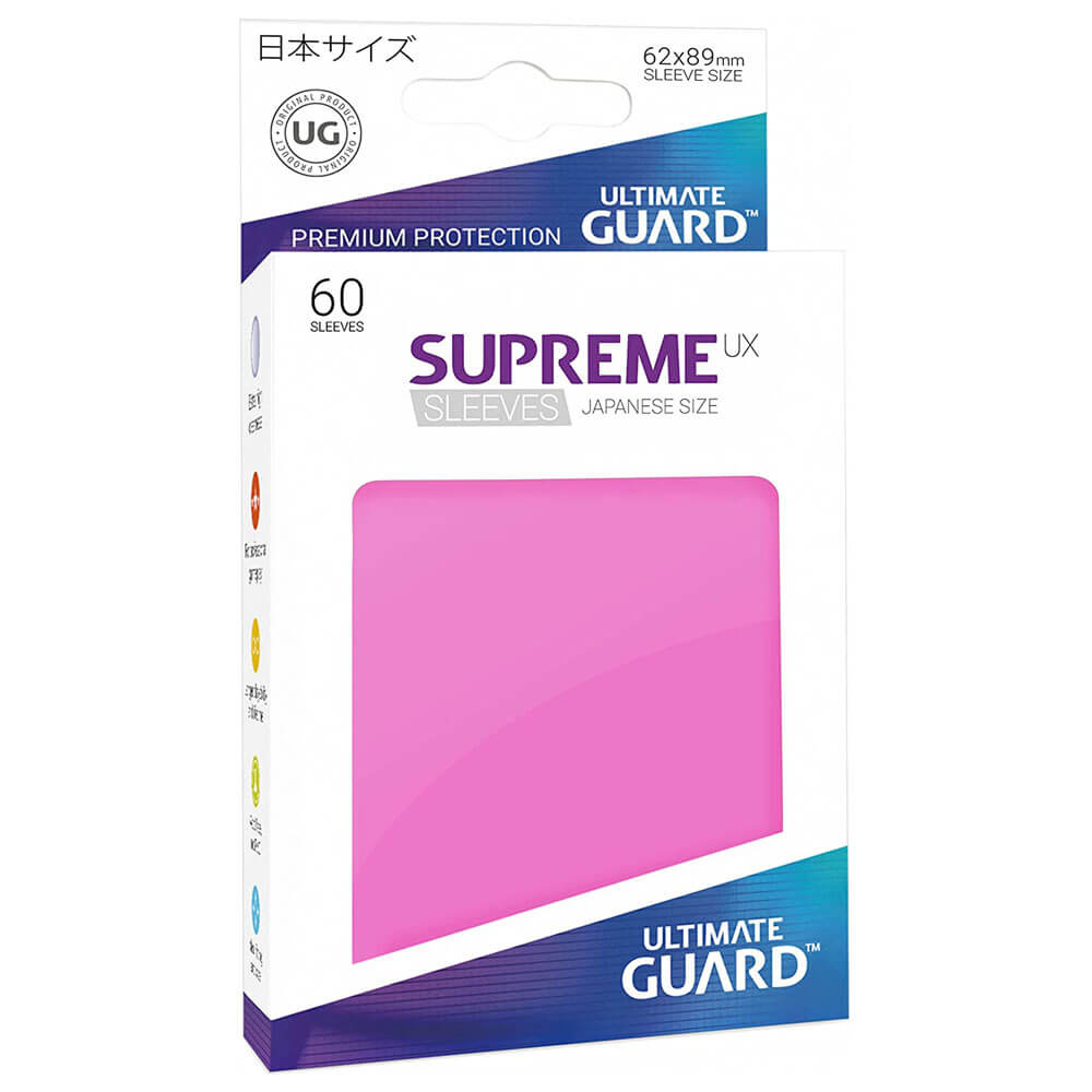 Ultimate Guard Matte Pink Supreme UX Sleeves Japanese Size