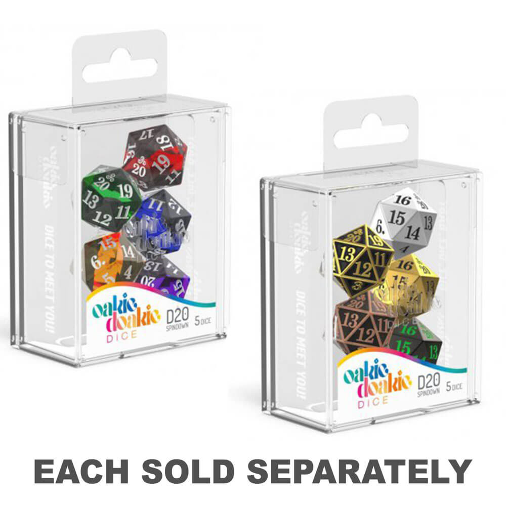 D20 Spindown Dice 22mm Set of 5pcs