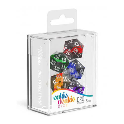 D20 Spindown Dice 22mm Set of 5pcs