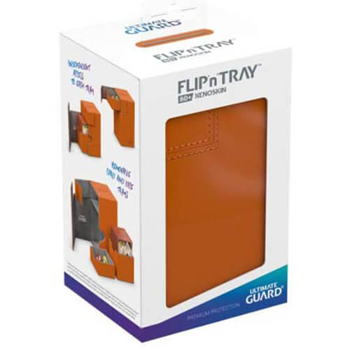 UG Flip n Tray Orange Deck Case 80+ Standard Size XenoSkin