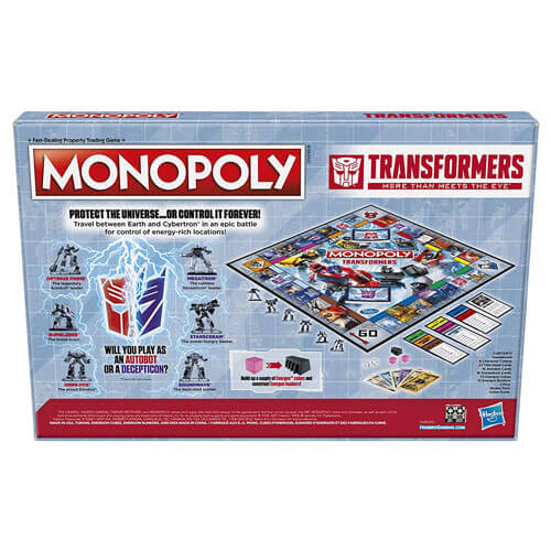 Monopoly Transformers Board Game