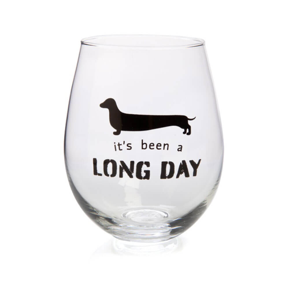 Dachshund Stemless Wine Glass