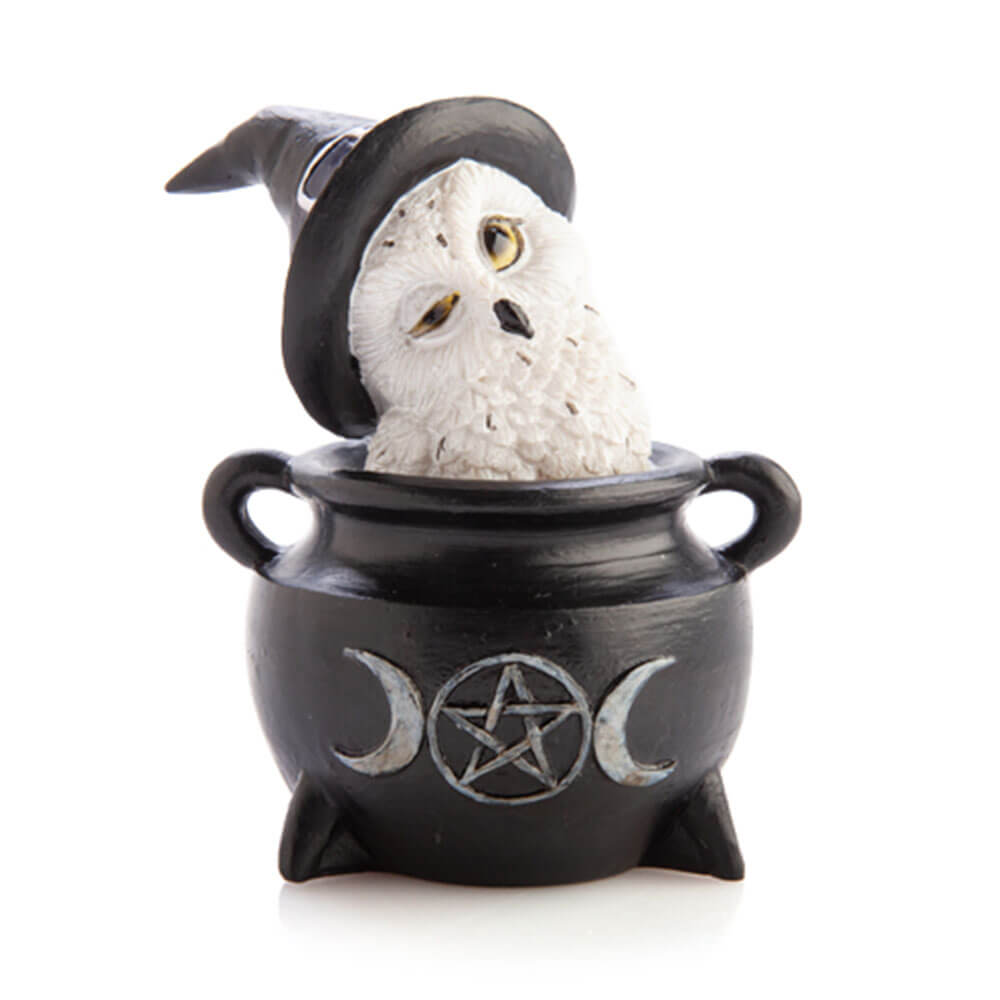 Snowy Owl Cauldron Figurine