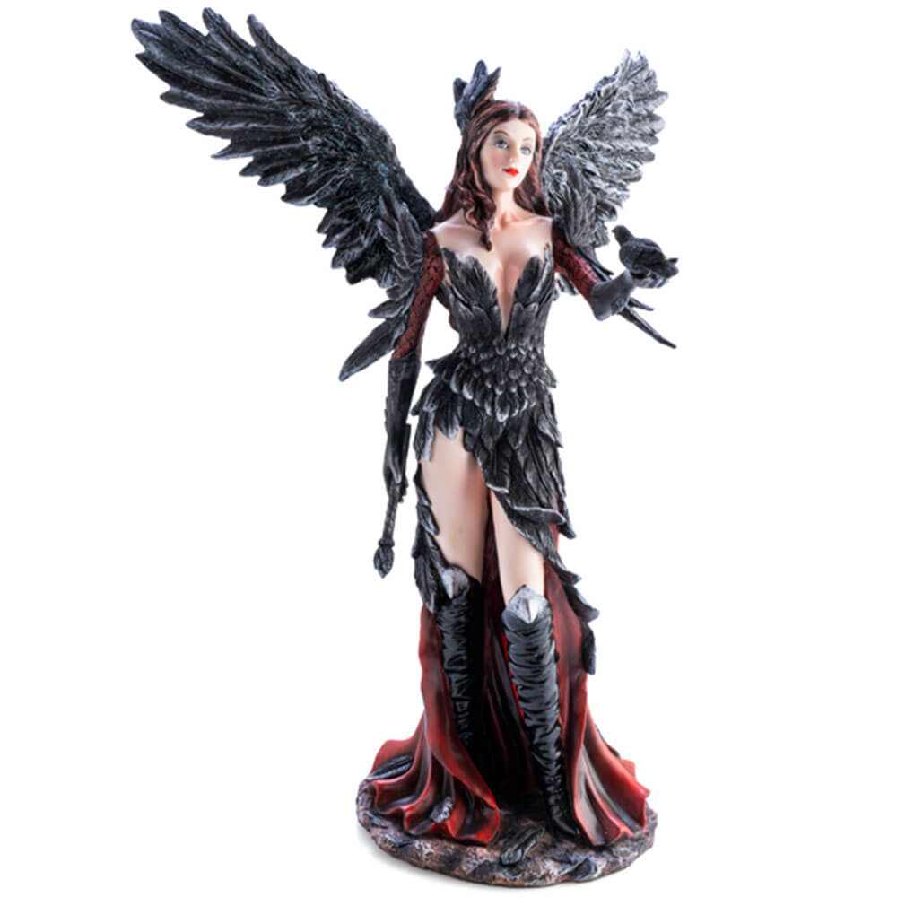Dark Angel with Crow Figurine