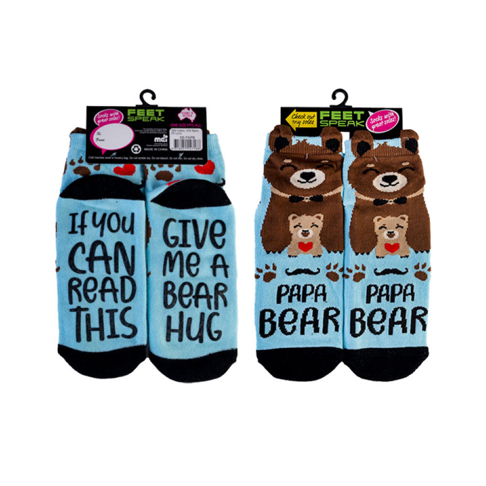Papa Bear Feet Speak Socks