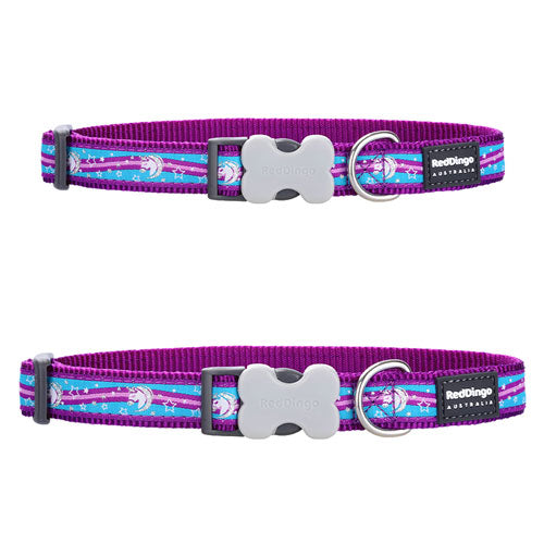 Dog Collar with Unicorn Design (Purple)