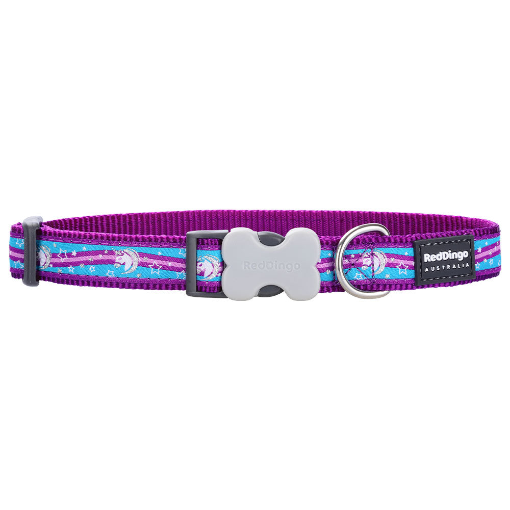 Dog Collar with Unicorn Design (Purple)