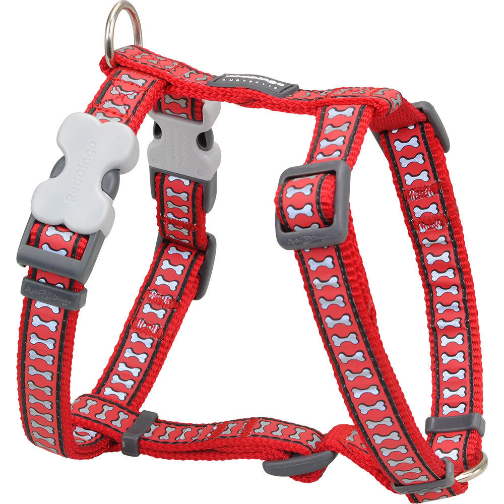 Harness with Reflective Bones (Red)