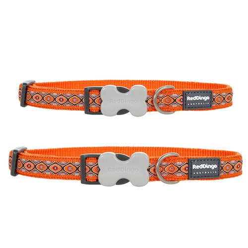 Dog Collar with Snake Eyes Design (Orange)