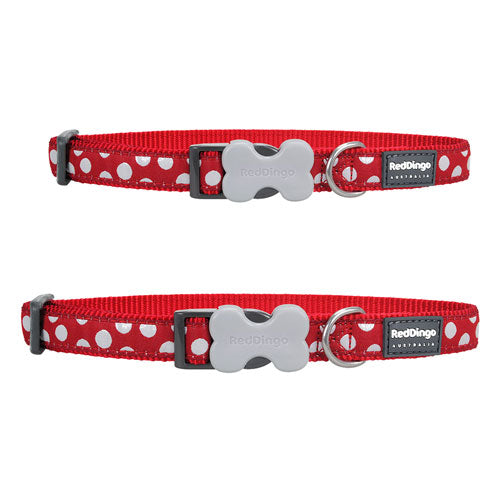 Dog Collar with White Spots on Red