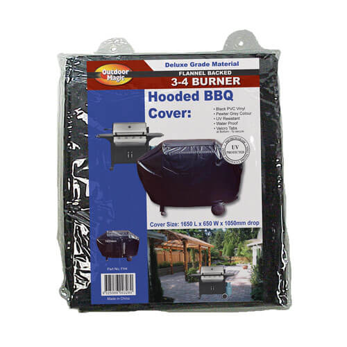 Outdoor Magic 3-4 Burner Deluxe Hooded BBQ Cover (65x165cm)